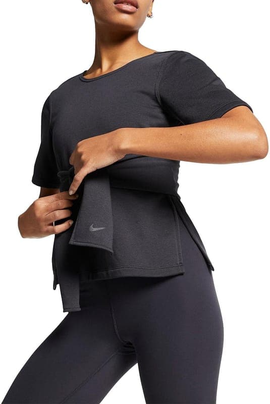 Dámské funkční tričko s krátkým rukávem Nike NK STUDIO SS WRAP TOP W