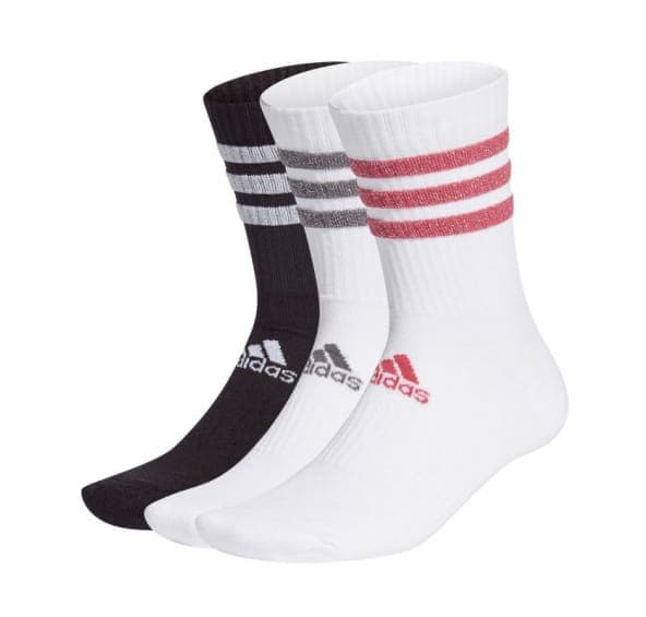 Dámské vysoké bavlněné ponožky adidas 3S GLAM CRW W