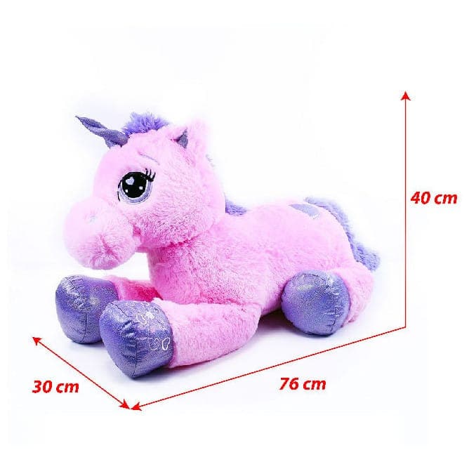 Rappa Velká plyšový růžový jednorožec POKI 85 cm, fotka 2