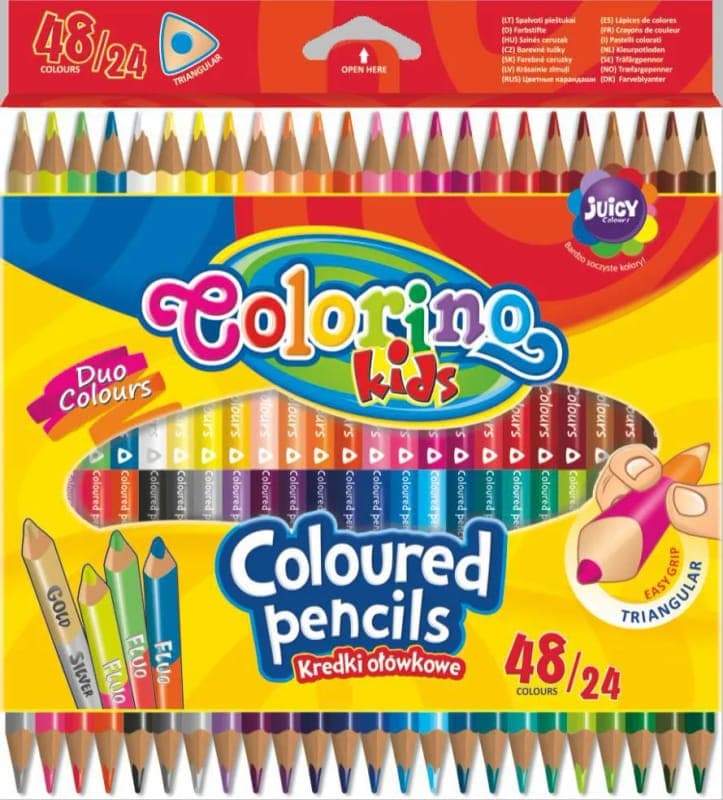Trojhranné pastelky Colorino - 48 barev / 24 pastelek, fotka 2